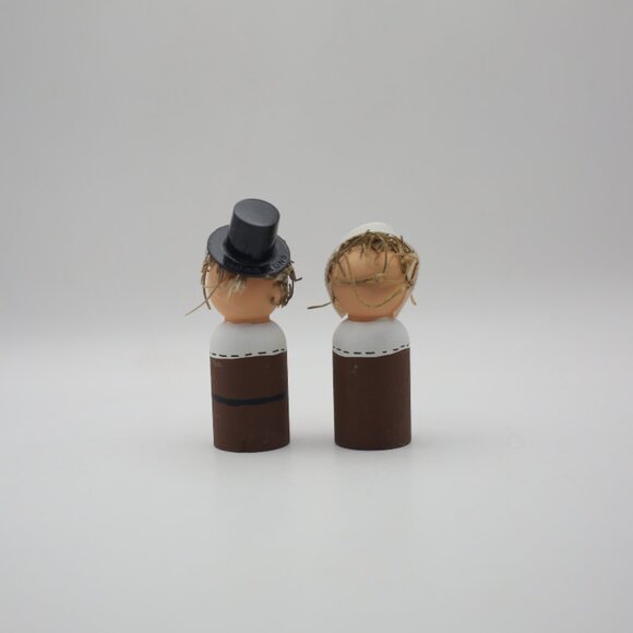 Hand Painted Pilgrim Peg Dolls Pilgrim - Man and Women - Thanksgiving - Fall - Picture 5 of 7